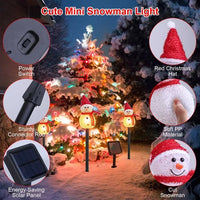 HKM-203603 Solar Powered Snowman Decorative Stake Light - Waterproof Warm White LED Christmas Garden Lamp