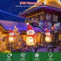 HKM-203603 Solar Powered Snowman Decorative Stake Light - Waterproof Warm White LED Christmas Garden Lamp