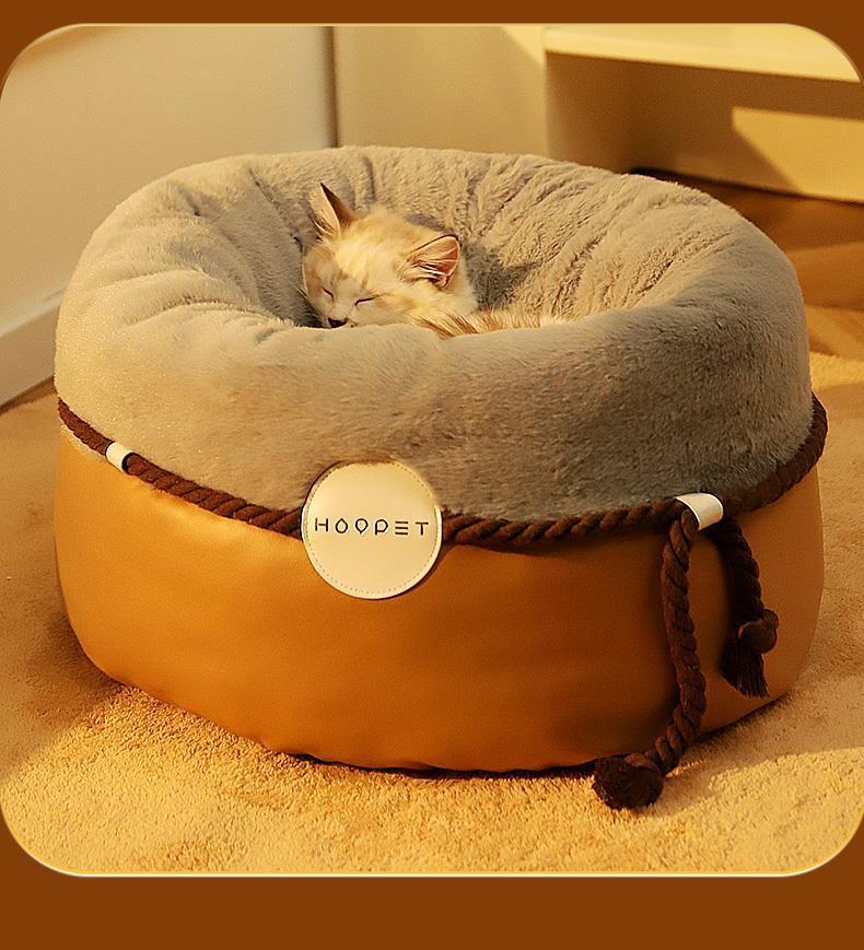 HKM-203859 Closed Solid Color Pet Warm Cat Nest