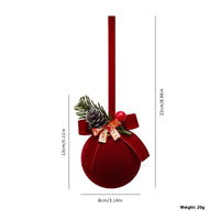 HKM-203923 Elegant Flocking Christmas Tree Ornaments - Wine Red Bells & Decor for Festive Celebrations