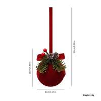 HKM-203923 Elegant Flocking Christmas Tree Ornaments - Wine Red Bells & Decor for Festive Celebrations