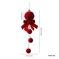 HKM-203923 Elegant Flocking Christmas Tree Ornaments - Wine Red Bells & Decor for Festive Celebrations