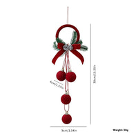 HKM-203923 Elegant Flocking Christmas Tree Ornaments - Wine Red Bells & Decor for Festive Celebrations