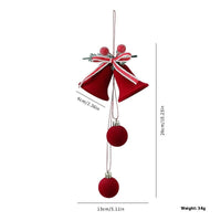 HKM-203923 Elegant Flocking Christmas Tree Ornaments - Wine Red Bells & Decor for Festive Celebrations