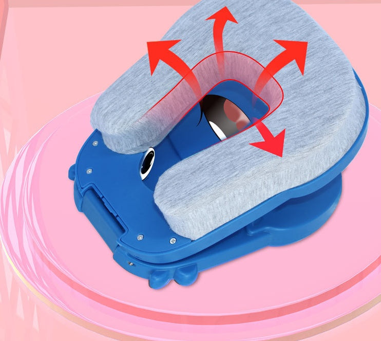 KTX-203987 Kids Cartoon Nap Pillow in Random Expressions – Cotton Cushion in Blue, Pink, Dark Green