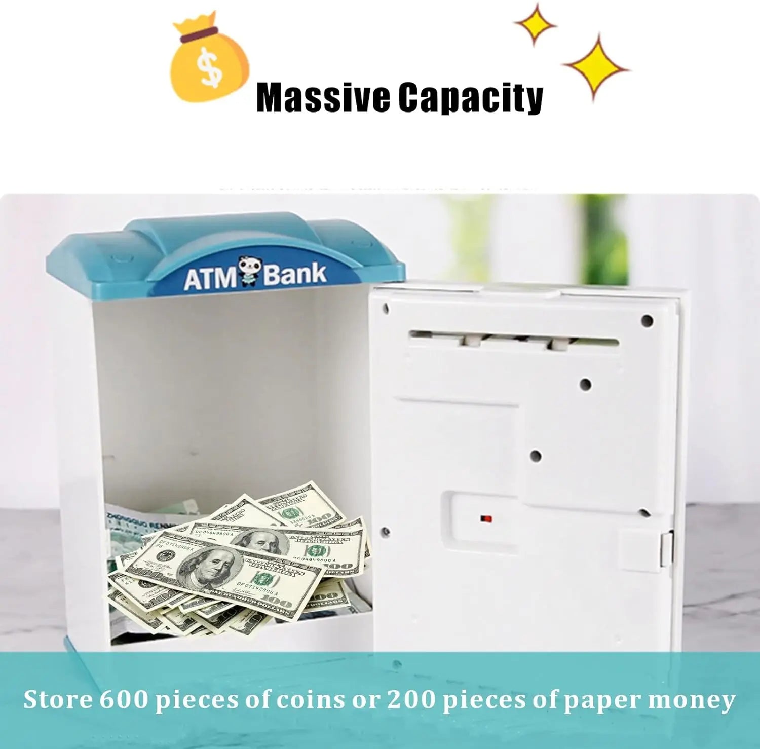 HKM-203987 Kids Electric ATM Piggy Bank Toy - Safe Plastic Money Box for Ages 2-12