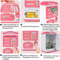 HKM-203987 Kids Electric ATM Piggy Bank Toy - Safe Plastic Money Box for Ages 2-12