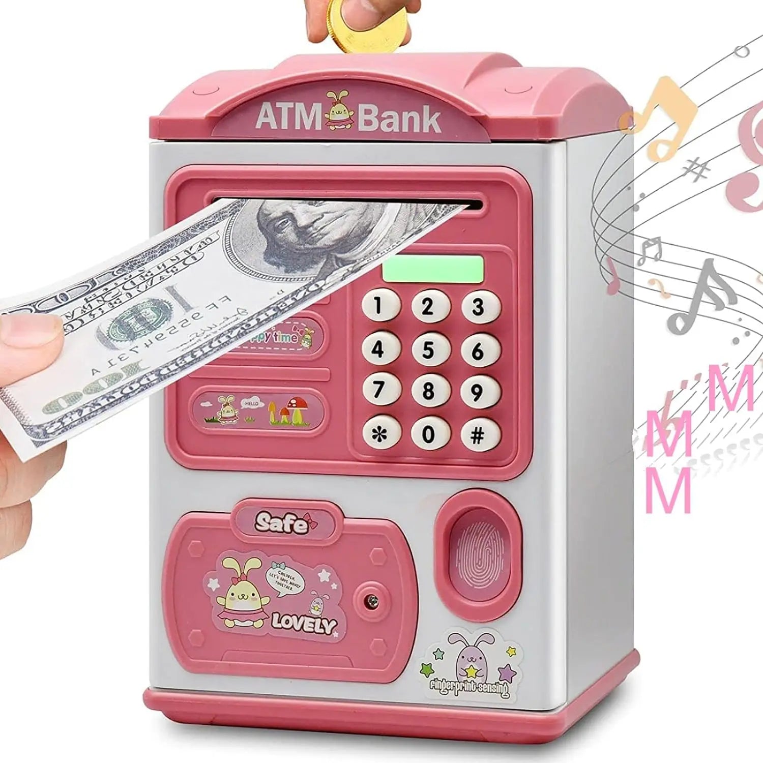 HKM-203987 Kids Electric ATM Piggy Bank Toy - Safe Plastic Money Box for Ages 2-12