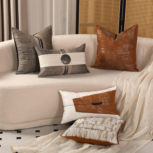 HKM-204115 New Chinese Style Cotton and Linen Pillow Cover - Available in Multi-Color Options, 45x45cm and 30x50cm