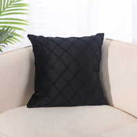 HKM-204435 Velvet Plaid Pillowcase for Home Sofa and Bedside - Soft and Breathable Cushion Cover