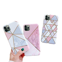 HKM-204563 Galvanized Marble TPU Back Cover for Select iPhone Models