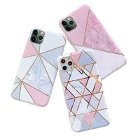 HKM-204563 Galvanized Marble TPU Back Cover for Select iPhone Models