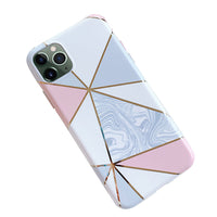 HKM-204563 Galvanized Marble TPU Back Cover for Select iPhone Models