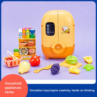 HKM-204563 Kids Play Kitchen Refrigerator with Fruits and Vegetables Cutting Set, Educational Toy for Ages 3 and Up