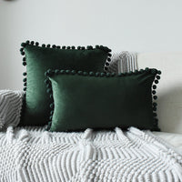 HKM-204691 Fur Ball Plush Velvet Cushion Pillowcase with PP Cotton Filling
