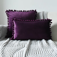 HKM-204691 Fur Ball Plush Velvet Cushion Pillowcase with PP Cotton Filling
