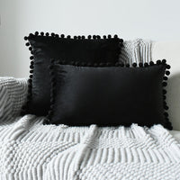HKM-204691 Fur Ball Plush Velvet Cushion Pillowcase with PP Cotton Filling