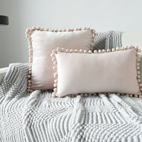 HKM-204691 Fur Ball Plush Velvet Cushion Pillowcase with PP Cotton Filling