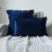 HKM-204691 Fur Ball Plush Velvet Cushion Pillowcase with PP Cotton Filling