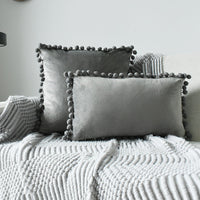 HKM-204691 Fur Ball Plush Velvet Cushion Pillowcase with PP Cotton Filling