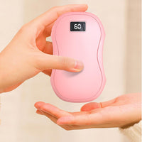 HKM-204691 USB Rechargeable Electric Hand Warmer with Digital Display and Power Bank Function for Camping and Outdoor Activities