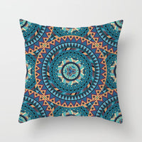 HKM-204755 Mandala Printed Peach Skin Pillowcase for Sofa – Soft and Stylish Cushion Cover