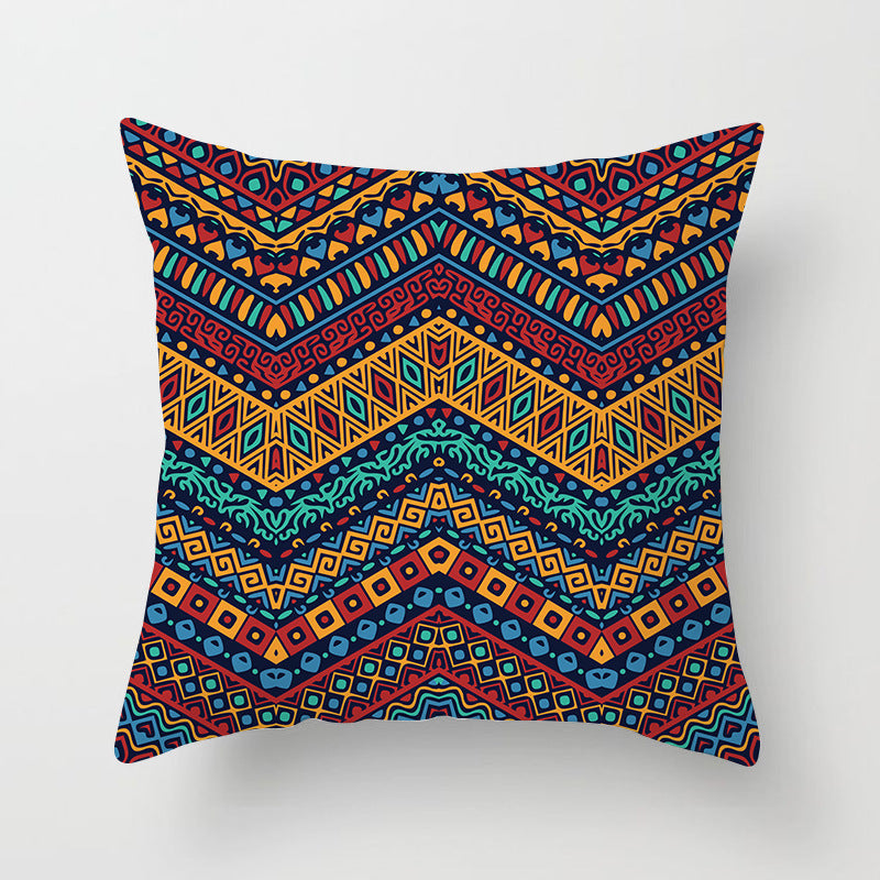 HKM-204755 Mandala Printed Peach Skin Pillowcase for Sofa – Soft and Stylish Cushion Cover