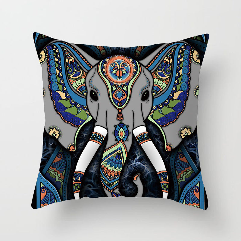 HKM-204755 Mandala Printed Peach Skin Pillowcase for Sofa – Soft and Stylish Cushion Cover