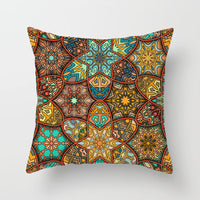 HKM-204755 Mandala Printed Peach Skin Pillowcase for Sofa – Soft and Stylish Cushion Cover