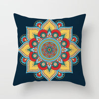 HKM-204755 Mandala Printed Peach Skin Pillowcase for Sofa – Soft and Stylish Cushion Cover