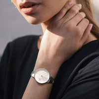 HKM-204819 Women's Silver and Rose Gold Quartz Watch with Alloy Strap and Folding Clasp