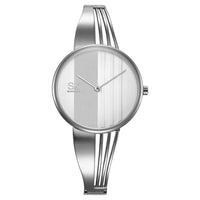 HKM-204819 Women's Silver and Rose Gold Quartz Watch with Alloy Strap and Folding Clasp
