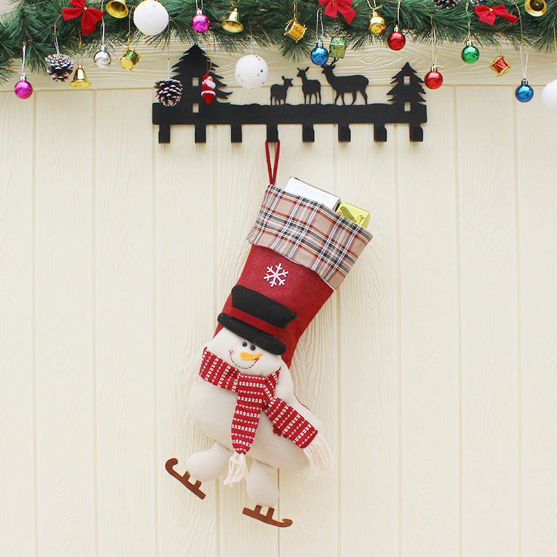 HKM-205075 Cozy Christmas Decorative Socks Featuring Old Man, Snowman, and Deer Designs