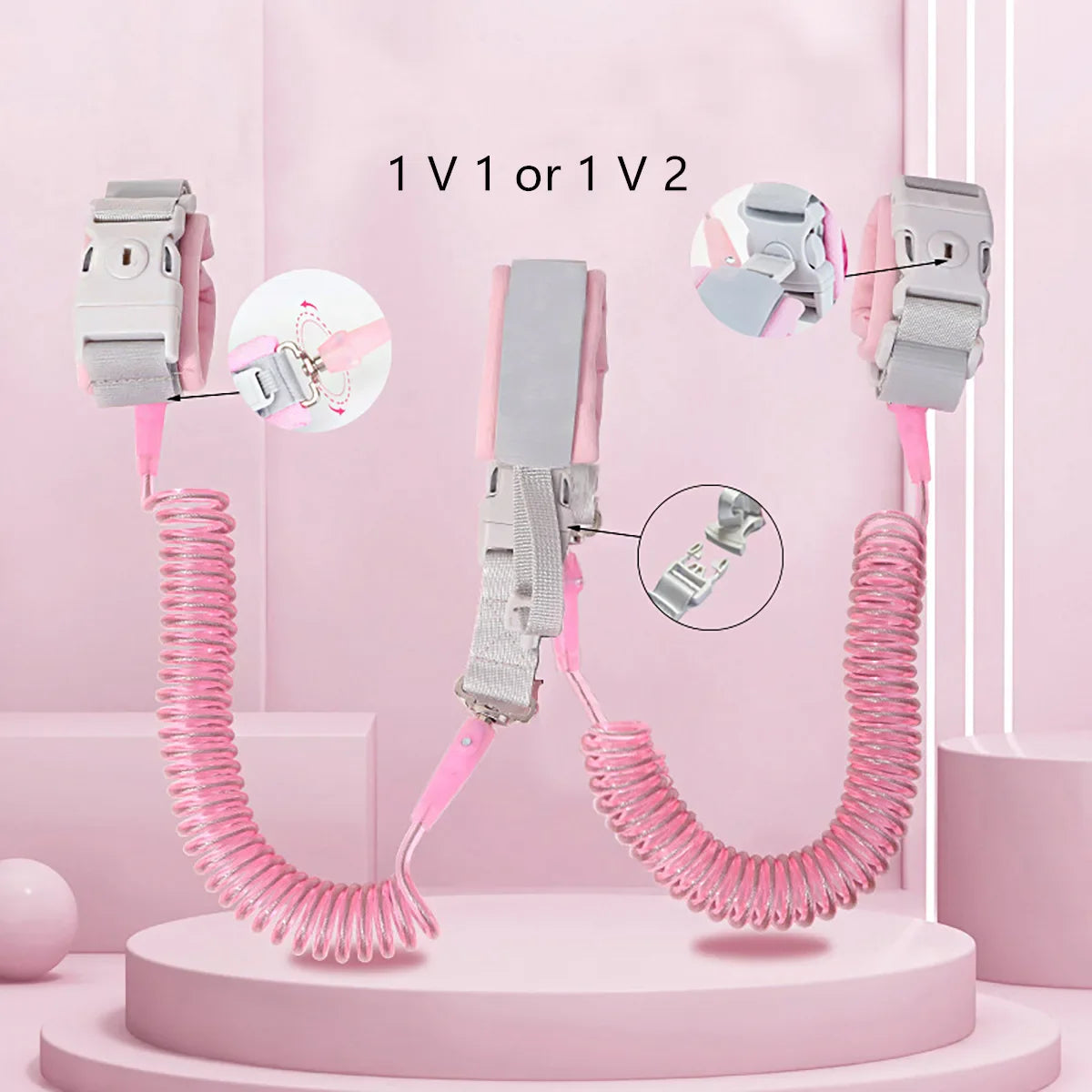 HKM-205139 Adjustable Children's Anti-Lost Wrist Band with Lock – 1.5m Safety Traction Rope