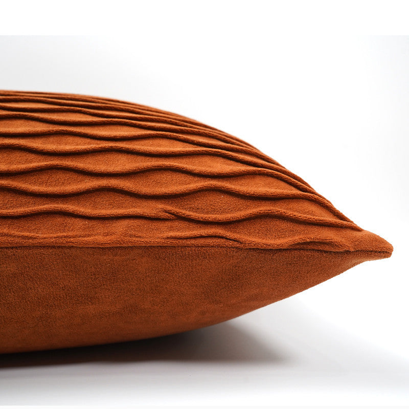 HKM-205139 Dark Brown Coffee Color Wave Pattern Modern Minimalist Waist Pillow 30x50cm or 35x55cm