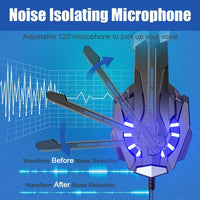 HKM-205203 Wired Luminous Headset with 3.5mm and USB Connectors, Includes Mouse and Mouse Pad