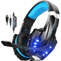 HKM-205203 Wired Luminous Headset with 3.5mm and USB Connectors, Includes Mouse and Mouse Pad