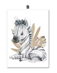 HKM-205395 Jungle Animal Canvas Wall Art for Children's Rooms in Various Sizes