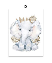 HKM-205395 Jungle Animal Canvas Wall Art for Children's Rooms in Various Sizes