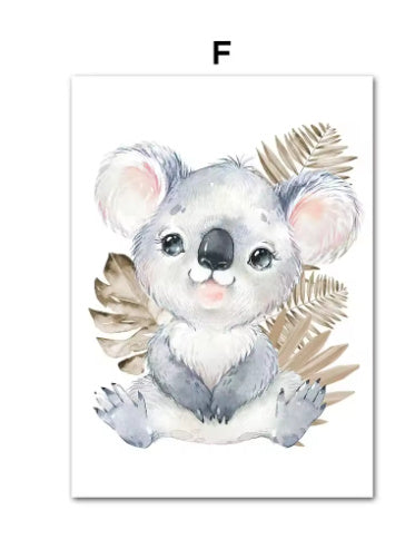HKM-205395 Jungle Animal Canvas Wall Art for Children's Rooms in Various Sizes