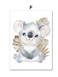 HKM-205395 Jungle Animal Canvas Wall Art for Children's Rooms in Various Sizes