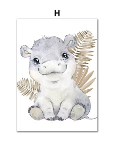 HKM-205395 Jungle Animal Canvas Wall Art for Children's Rooms in Various Sizes