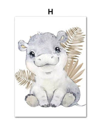 HKM-205395 Jungle Animal Canvas Wall Art for Children's Rooms in Various Sizes