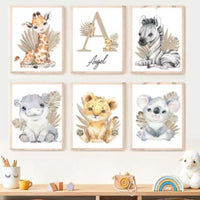 HKM-205395 Jungle Animal Canvas Wall Art for Children's Rooms in Various Sizes