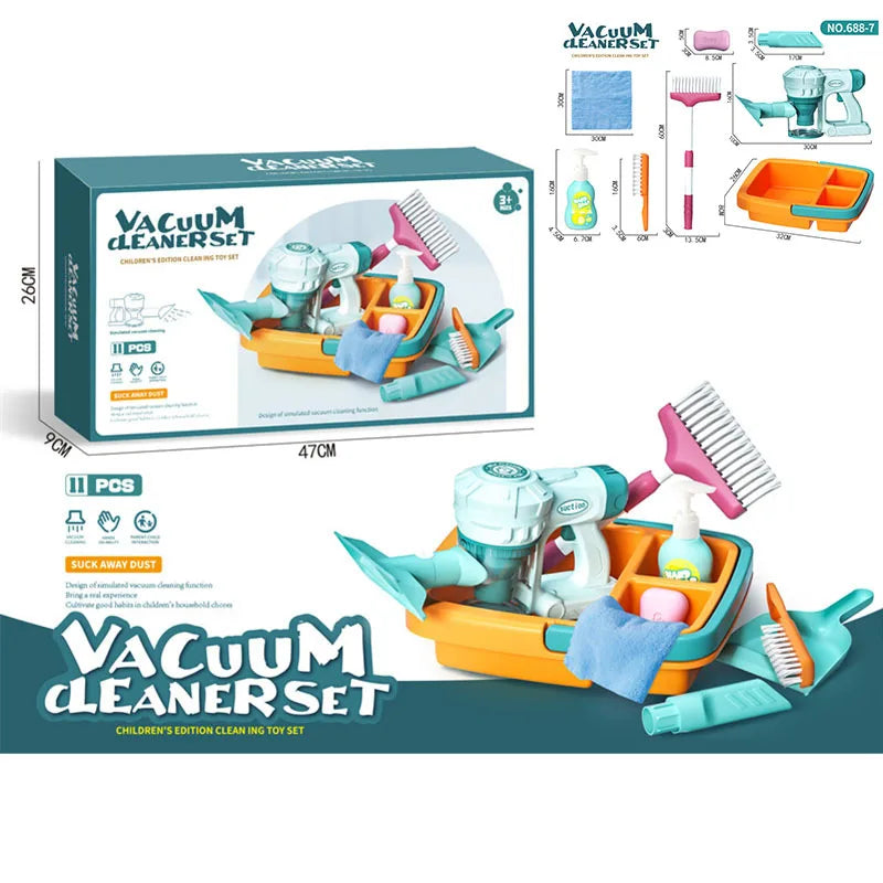 Kids Electric Cleaning Sweeping Machine Pretend Play Housework Toy Set