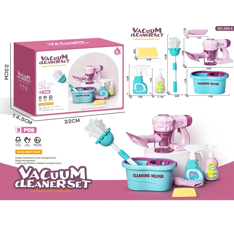 Kids Electric Cleaning Sweeping Machine Pretend Play Housework Toy Set