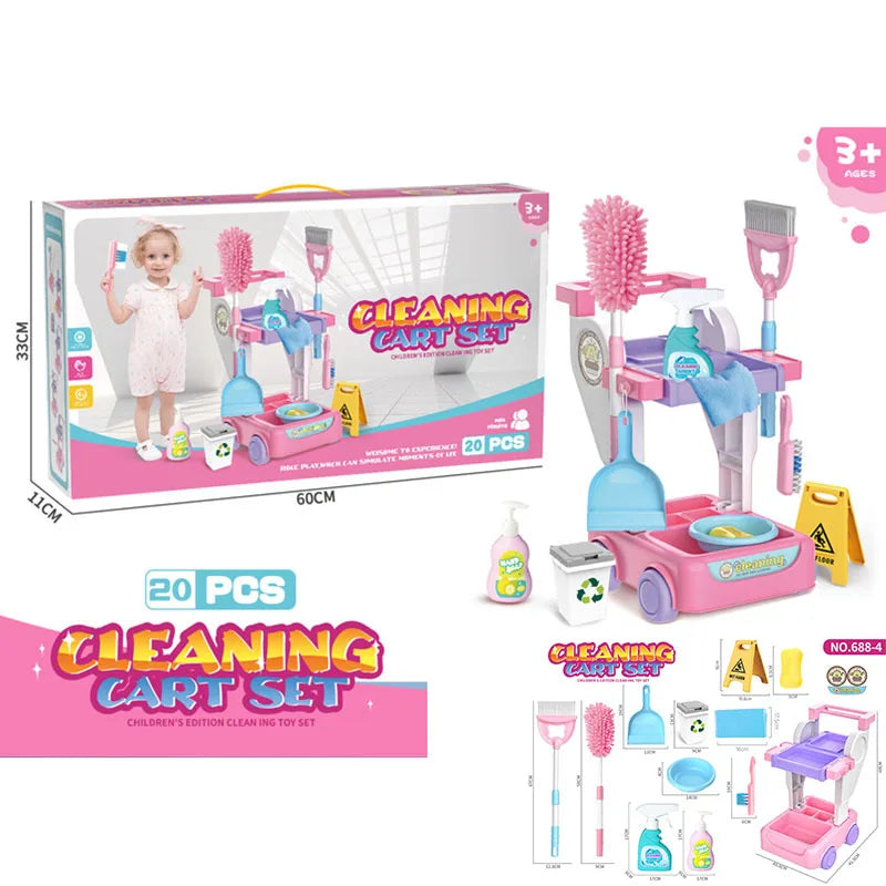 Kids Electric Cleaning Sweeping Machine Pretend Play Housework Toy Set