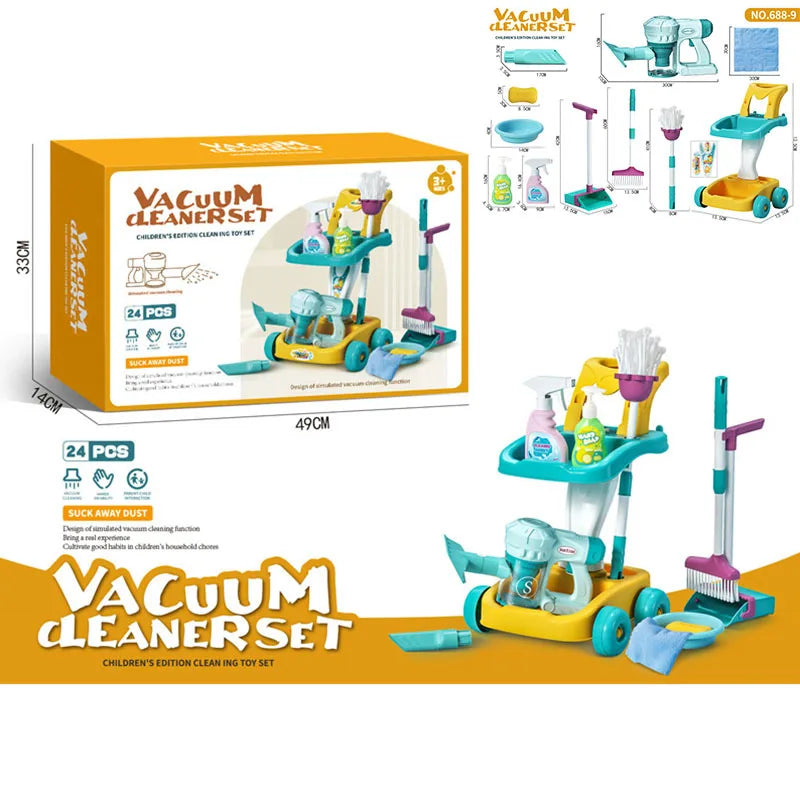 Kids Electric Cleaning Sweeping Machine Pretend Play Housework Toy Set