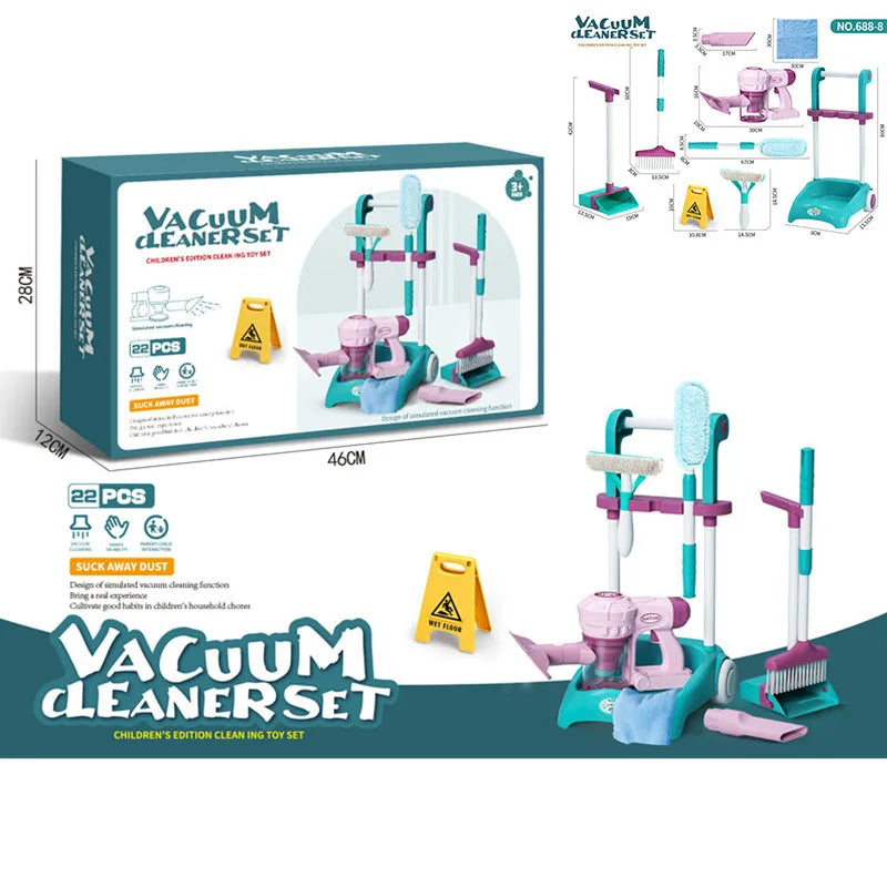 Kids Electric Cleaning Sweeping Machine Pretend Play Housework Toy Set