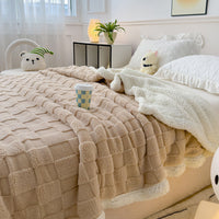 HKM-205459 Rhombus Tower Plant and Flower Velvet Fleece Blanket - Multiple Sizes Available